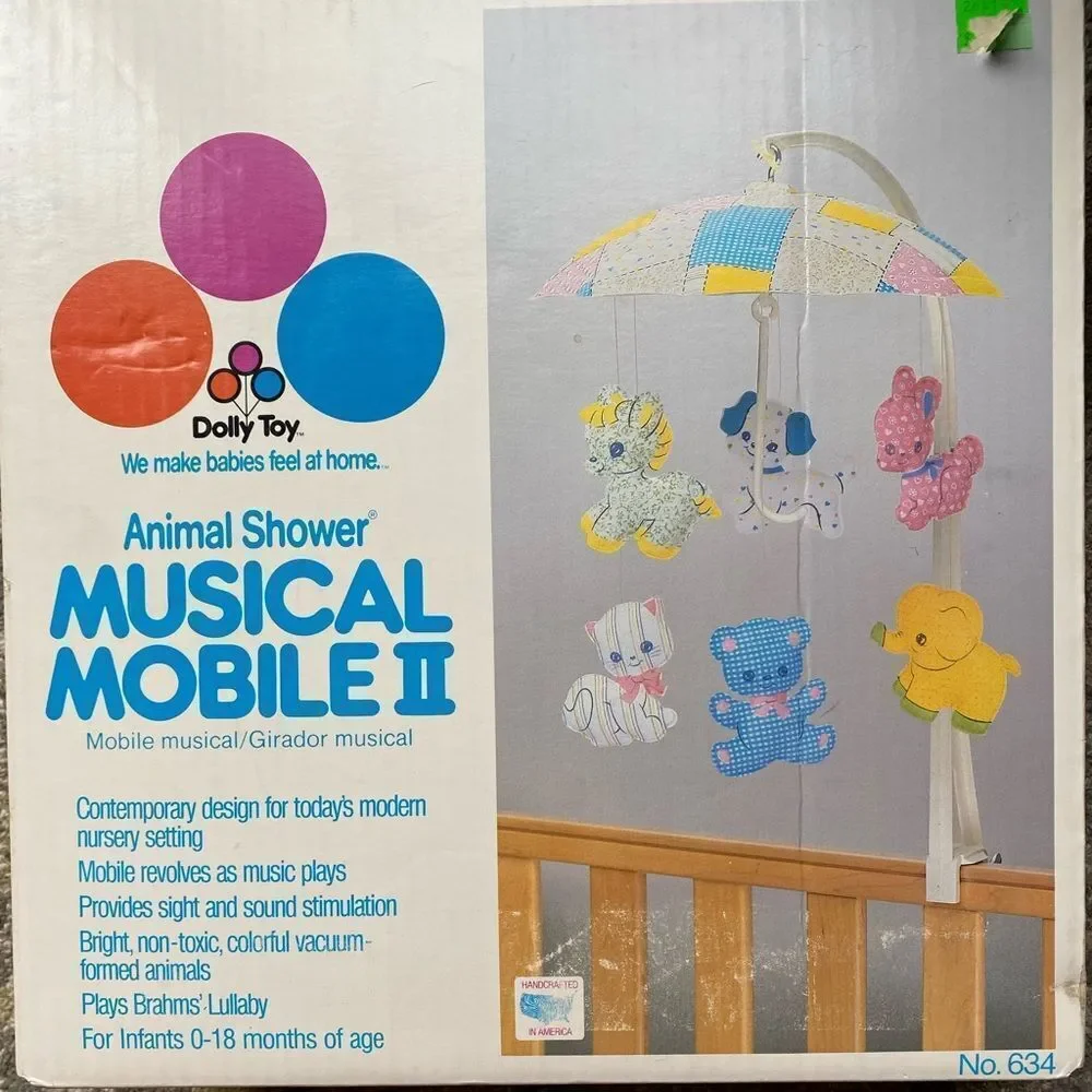 Dolby Toy 1987 Vintage Animal Shower Musical Mobile II - Multicolor